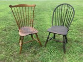 TWO 18TH C. WINDSOR SIDE CHAIR