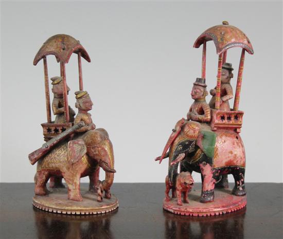 Two 18th century carved and painted