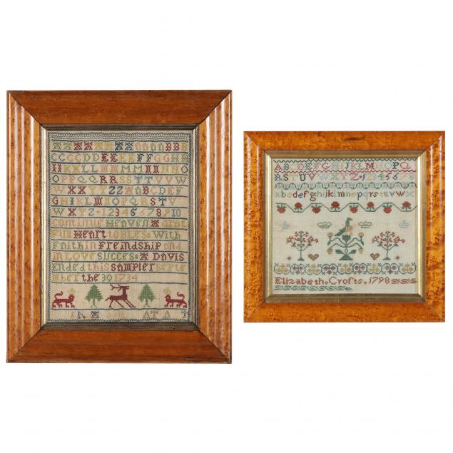 TWO 18TH CENTURY NEEDLEWORK