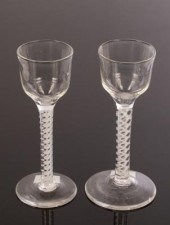 Two 18th Century wine glasses