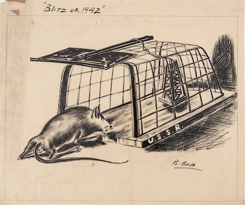 TWO 1942 ANTI-NAZI CARTOONS -