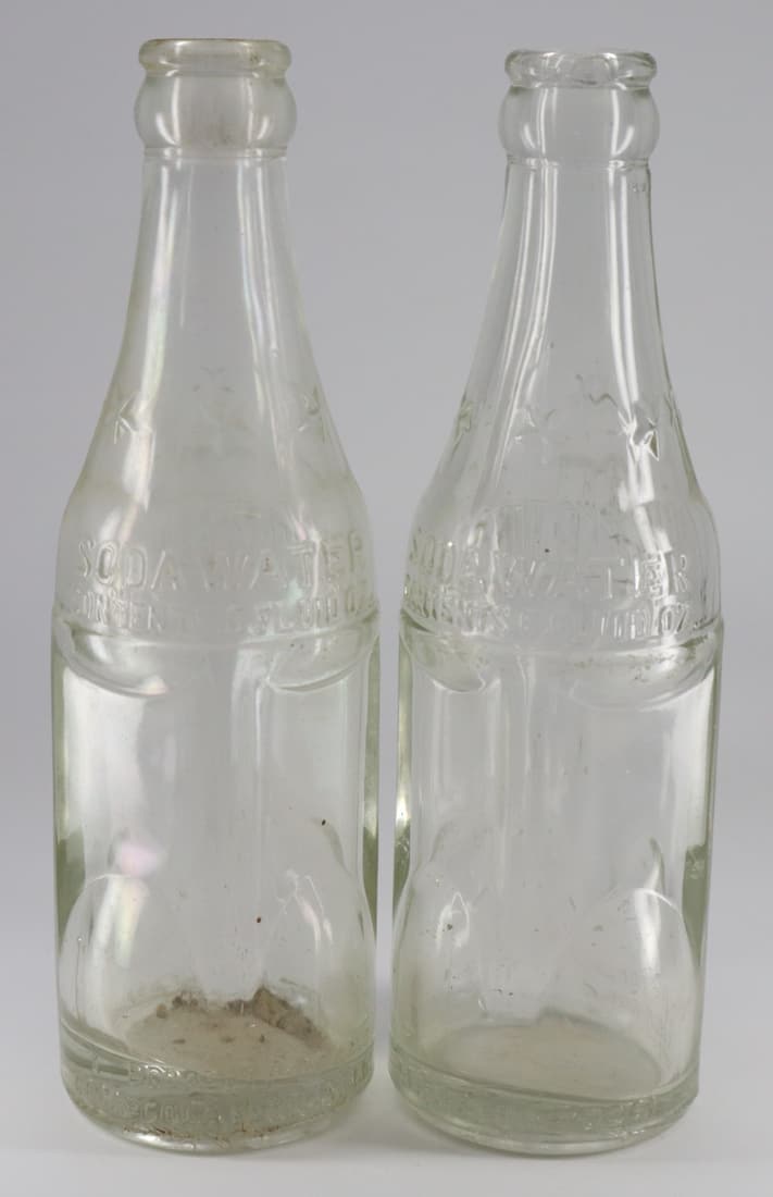 TWO 1952 STAR SODA WATER BOTTLES