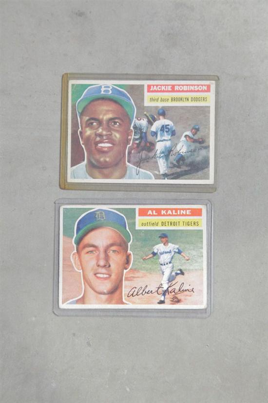 TWO 1956 TOPPS BASEBALL CARDS. A