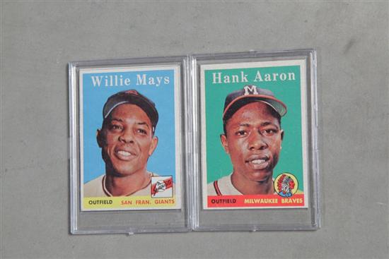 TWO 1958 TOPPS BASEBALL CARDS. A