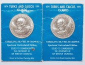 TWO 1974 TURKS & CAICOS STERLI