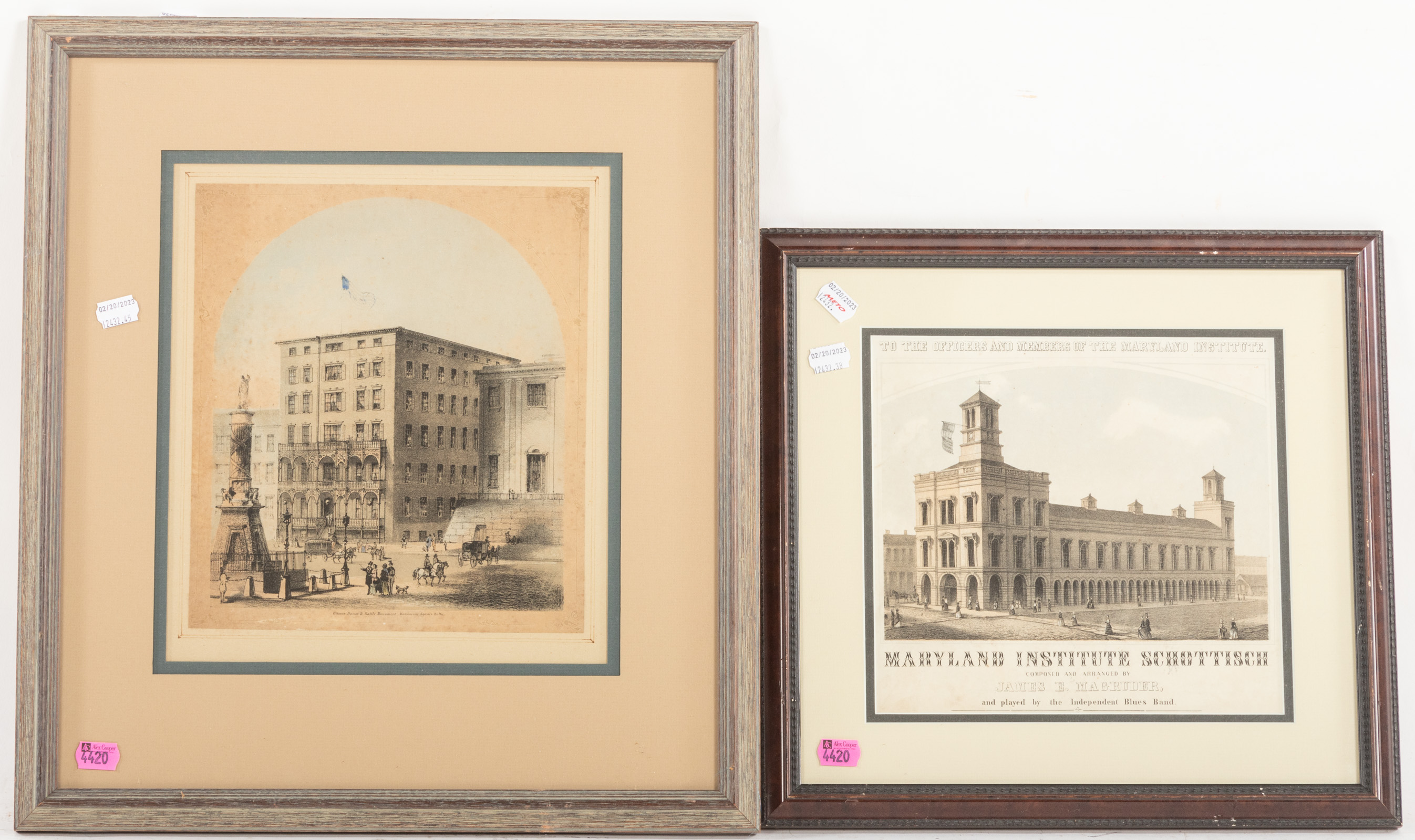 TWO 19TH C. BALTIMORE ARCHITECTURAL