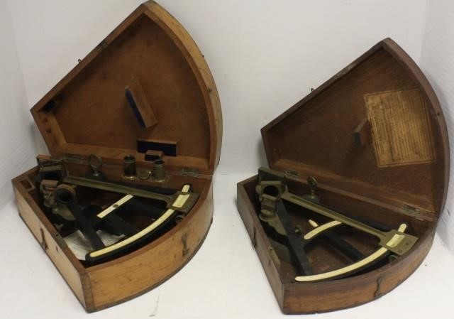 TWO 19TH C CASED SEXTANTS TO