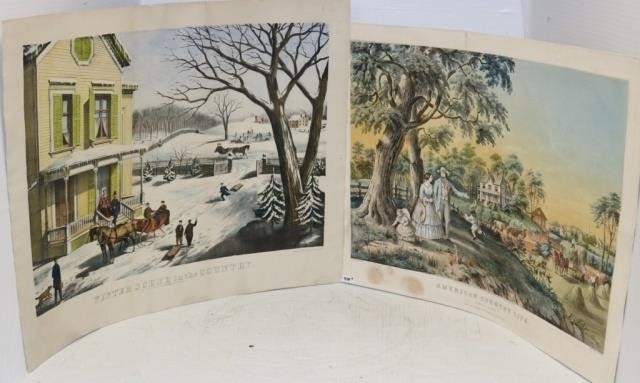 TWO 19TH C COLORED LITHOGRAPHS TO