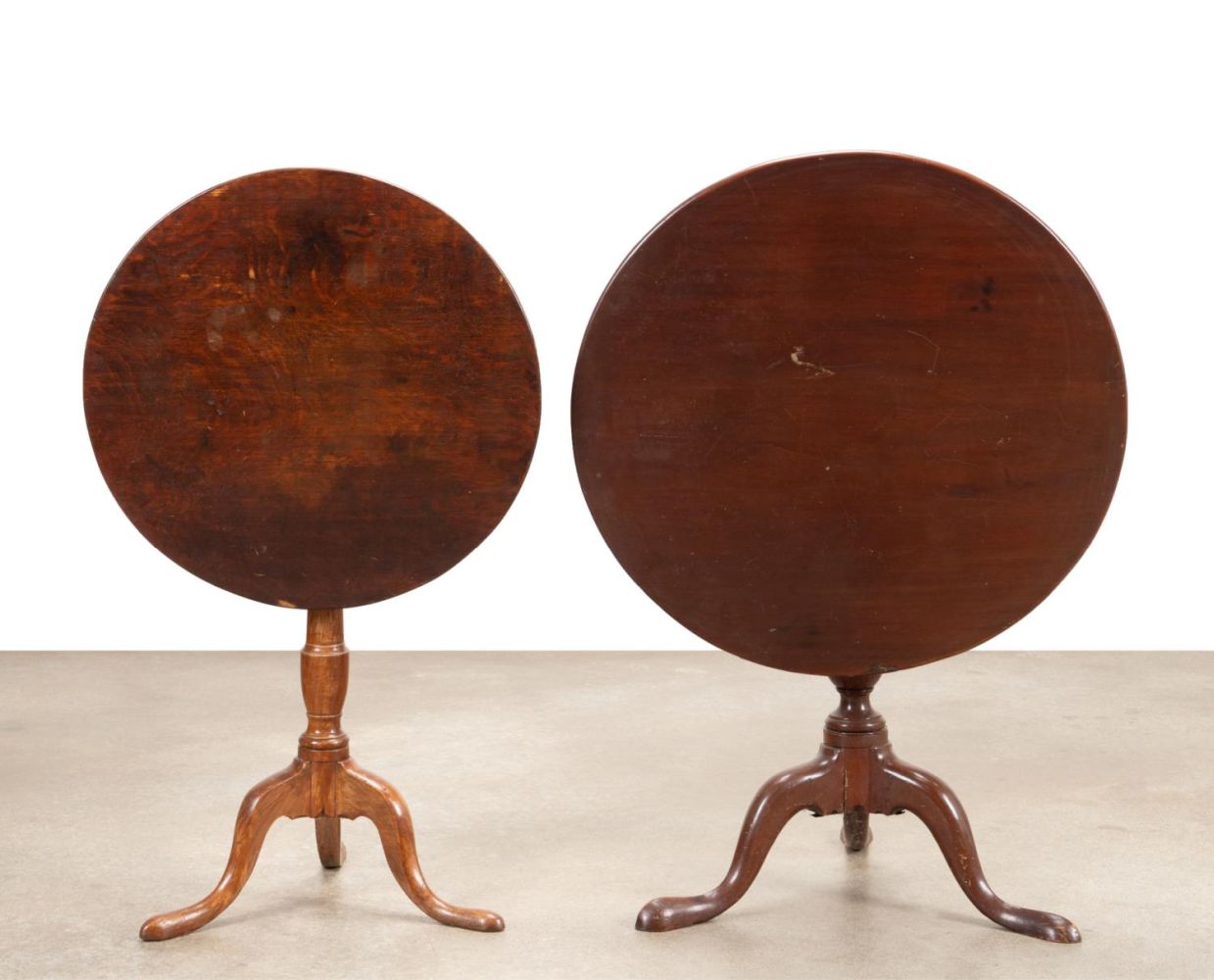 TWO 19TH C. GEORGIAN STYLE TILT-TOP