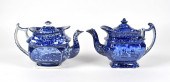 TWO 19TH C. HISTORICAL BLUE TE