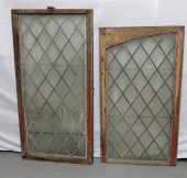 TWO 19TH C. LEADED GLASS TRANS