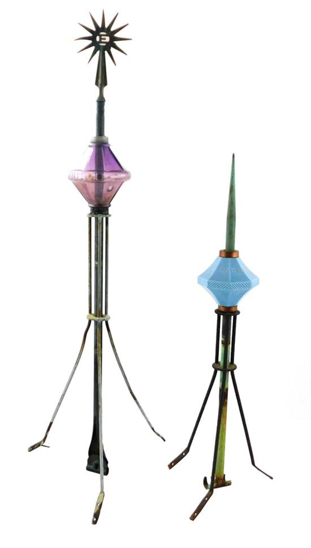TWO 19TH C. LIGHTNING RODS: