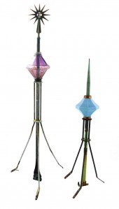 TWO 19TH C. LIGHTNING RODS: LA