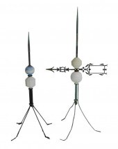 TWO 19TH C. LIGHTNING RODS, ON
