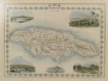 Two 19th c. maps of Jamaica each 36