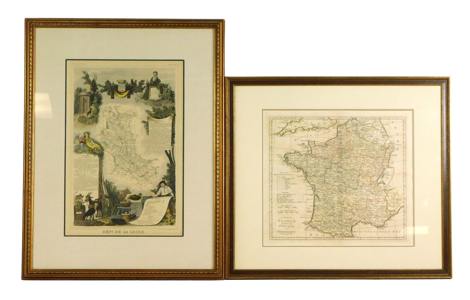 TWO 19TH C. MAPS OF FRENCH