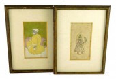 TWO 19TH C. MINIATURE DRAWINGS
