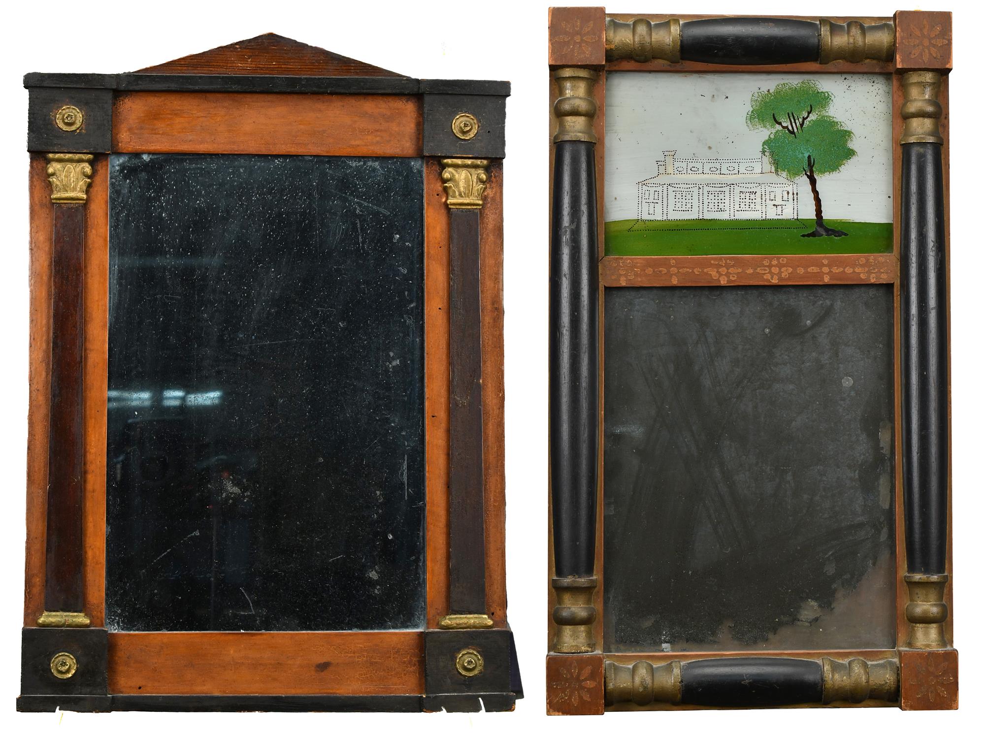 TWO 19TH C. MIRRORS. Federal