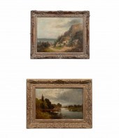 TWO 19TH C. O/C LANDSCAPE & LA