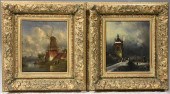 TWO 19TH C. OIL ON PANEL OF DU