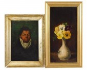 TWO 19TH C. OILS ON WOOD PANEL