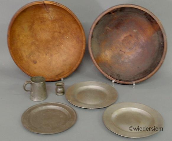 Two 19th c. pewter plates