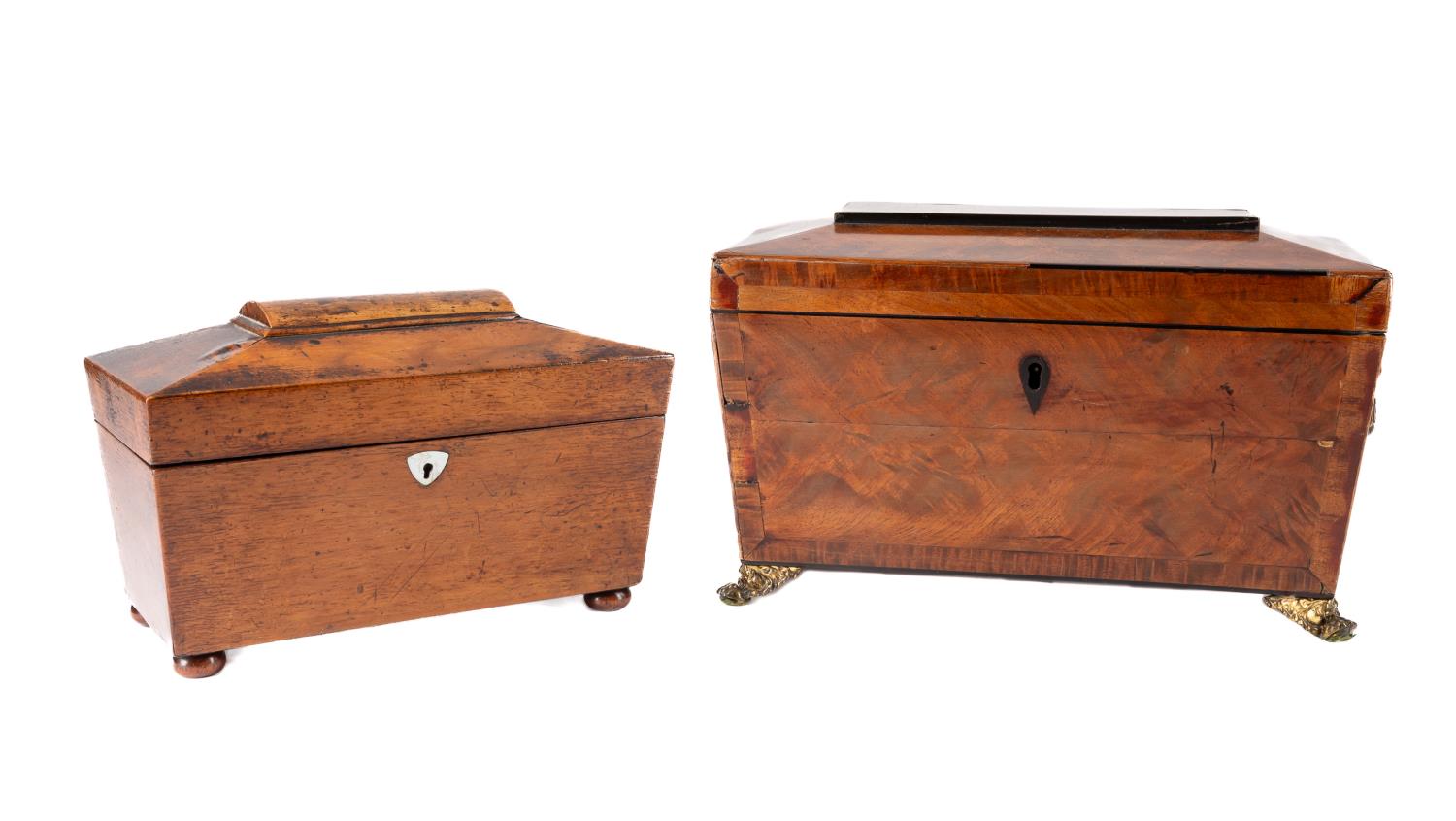 TWO 19TH C. REGENCY SARCOPHAGUS