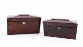 TWO 19TH C. ROSEWOOD SARCOPHAG