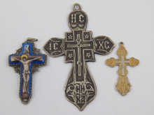 Two 19th c. silver crosses and an
