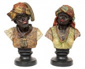 TWO 19TH C. TERRACOTTA BLACKAM
