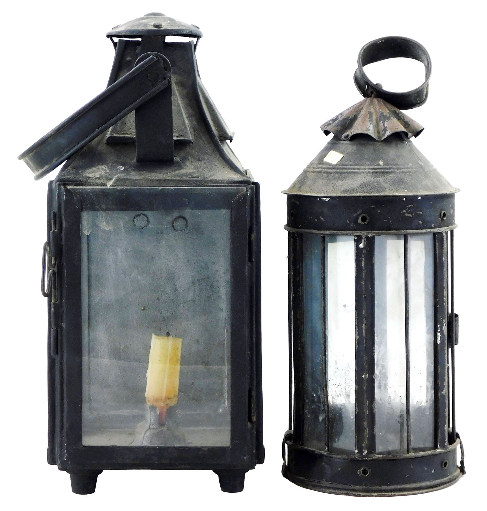 TWO 19TH C. TIN LANTERNS, BOTH