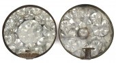 TWO 19TH C. TIN MIRRORED SCONC