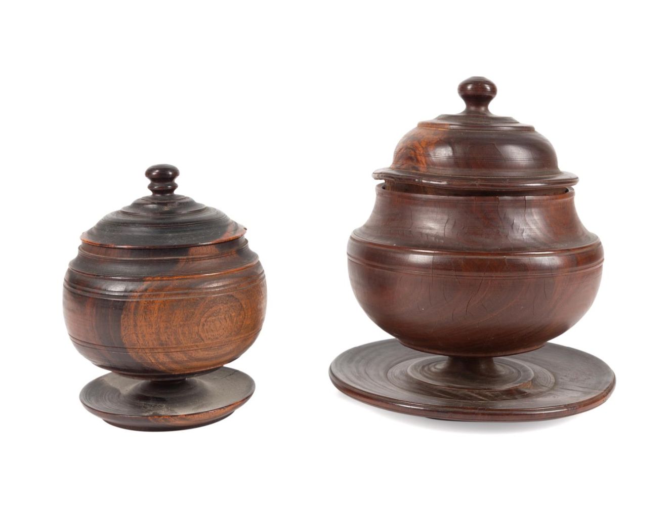 TWO 19TH C. TREENWARE LIGNUM