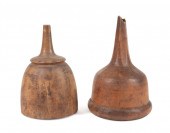 TWO 19TH C. TREENWARE WOODEN F