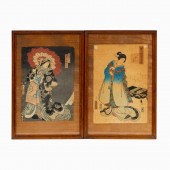 TWO 19TH C. UTAGAWA KUNISADA W