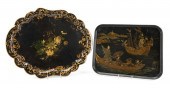 TWO 19TH CENTURY BLACK PAPIER