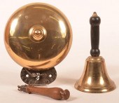TWO 19TH CENTURY BRASS BELLS.T