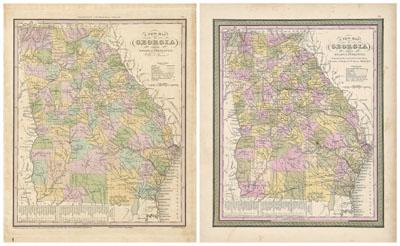 Two 19th century Georgia maps,
