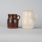 TWO 19TH CENTURY MILK PITCHERS