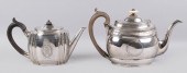 TWO 19TH CENTURY SILVER TEA PO
