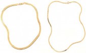 TWO (2) 14K GOLD OMEGA NECKLAC