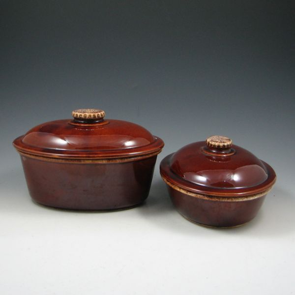 Two (2) Hull Mirror Brown Oval