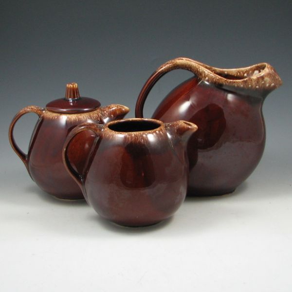 Two (2) Hull Mirror Brown Teapots