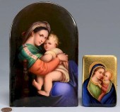 TWO (2) MADONNA PORCELAIN PLAQ