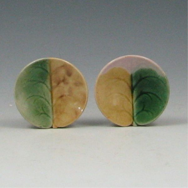 Two (2) Majolica Etruscan Pond Lily