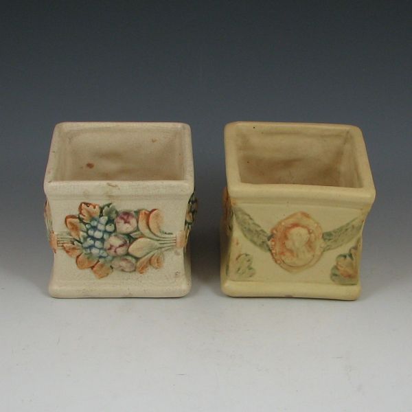 Two (2) Small Box Planters ivory
