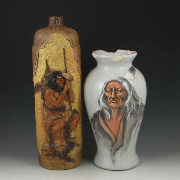 Two (2) Wihoas Vases brown vase