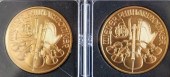 TWO 2005 100 EURO GOLD COINS,