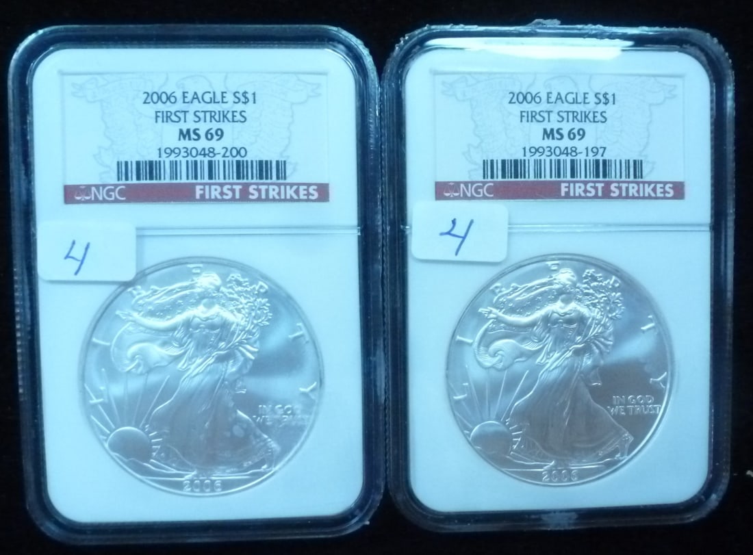 TWO 2006 99% SILVER BULLION