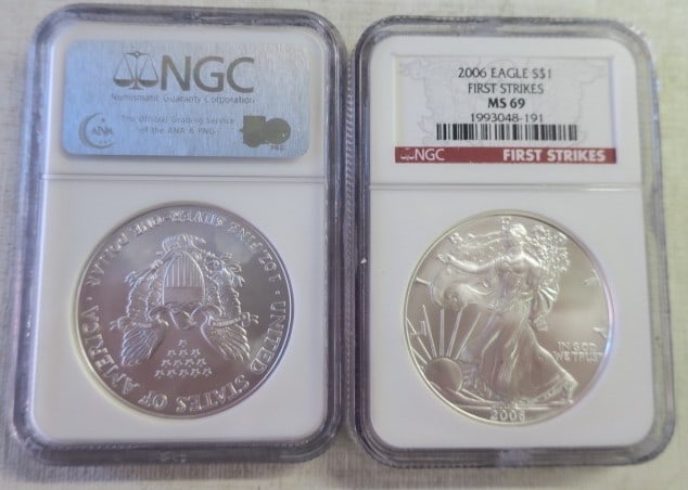 TWO 2006 SILVER EAGLE BULLION COINS
